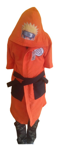 Batas De Baño Naruto Naranja Microfibra Regalo Ideal Suave  