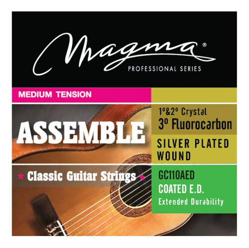 Encordado Magma Coated Assemble P/ Guitarra Clásica T. Media