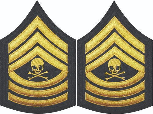 Insignia Militares Rangos Par De Parches Bordados Oro Negro
