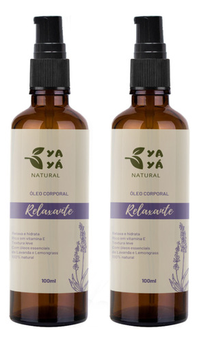  Óleo Corporal Lavanda Relaxante Massagem Yayá Natural Kit 2x