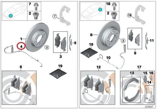 Sensor Balatas Delantero Bmw 118 120 135 320 323 325 04-13