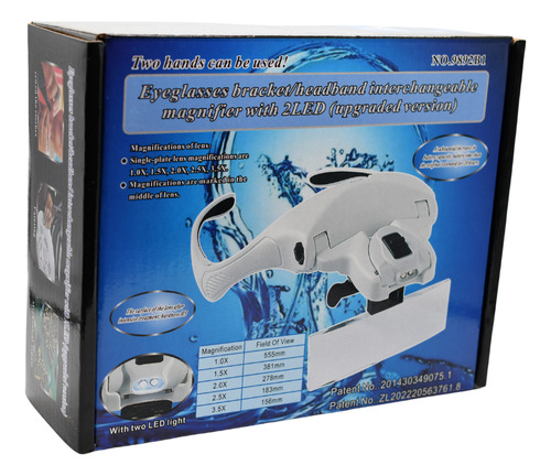 Lentes Lupa Luz Led Y Aumento Ajustable Pestaña Microblading