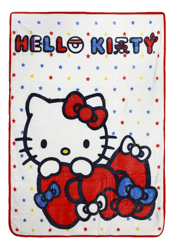 Manta Bioworld De Hello Kitty Con Forma De Estrellas Y Arcos