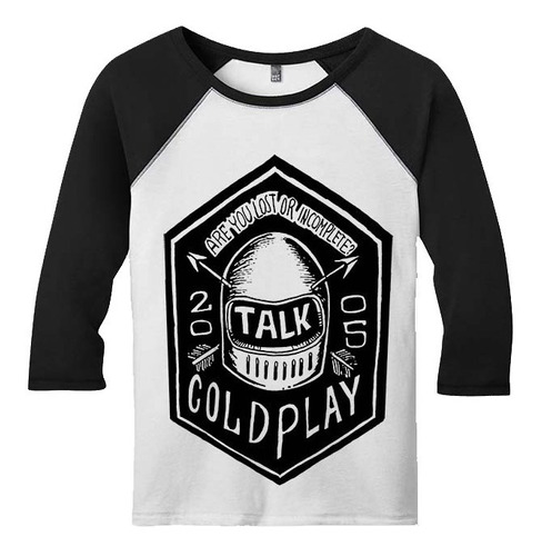 Raglan Manga 3/4 Masculina Coldplay Talk X&y Alternativo