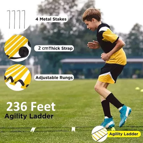 Equipo de entrenamiento de fútbol para niños, kit de fútbol con conos de  fútbol para entrenamiento de fútbol, escalera de agilidad, escalera de  fútbol, juego de escalera de velocidad para rugby, tenis