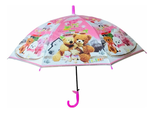 Paraguas Importado Diseño Osito De Peluche Para Niñas