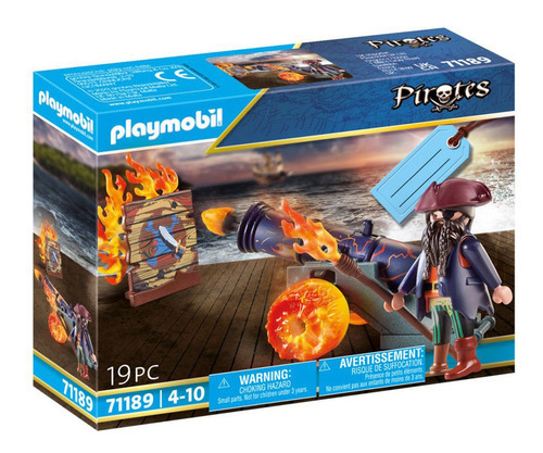 Playmobil - Pirata Com Canhão - Pirates 71189 Quantidade de peças 19