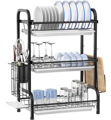 Escurridor Platos Secador Loza 3 Niveles Organizador Cocina