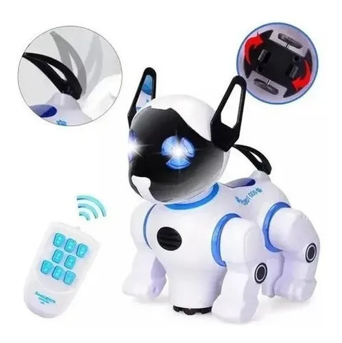 Perro Robot Control Remoto Biónico Juguete Robot Inteligente Color Blanco