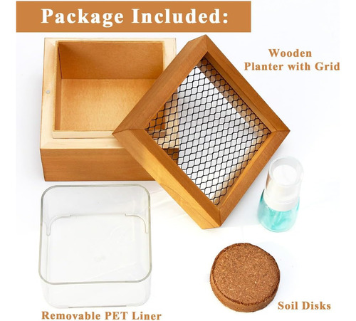 Maceta De Madera Para Gatos (no Incluye Semillas) Con Discos
