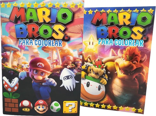 Libros Para Colorear Mario Bross Peach Luigi  Volumen 7 Y 8 