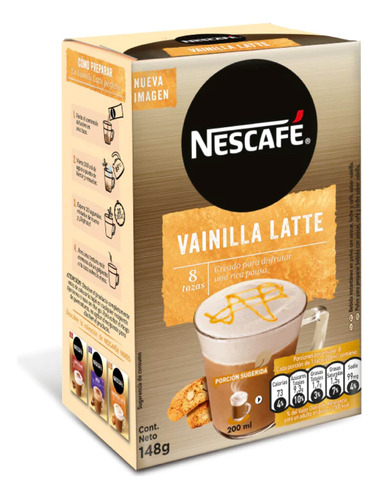 Capuchino Nescafé Vainilla Latte X8 Sobres Suchinasa