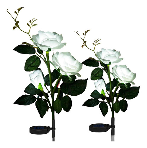 2pcs Luces Solares Jardín Luces Solares Flores Al Aire Libre
