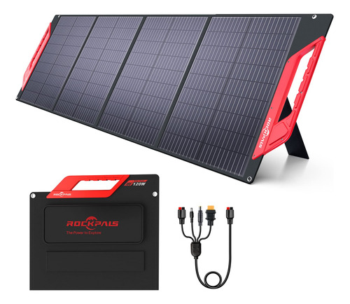 Rockpals Panel Solar Portatil 120 W Soporte Cargador Para C