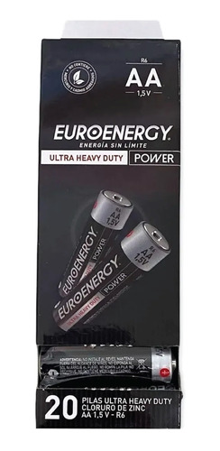 Pack X20 Pilas Aa Euroenergy Zinc 1.5v Ultra Heavy Duty Lh