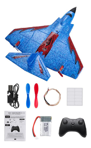 Avião 2.4g Rc Led Night Light 3.7v 300ma Mini Azul 38x32cm