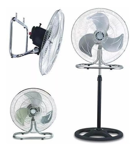 Ventilador Industrial Pie Turbo Pared 3 En 1 Paleta Metálica