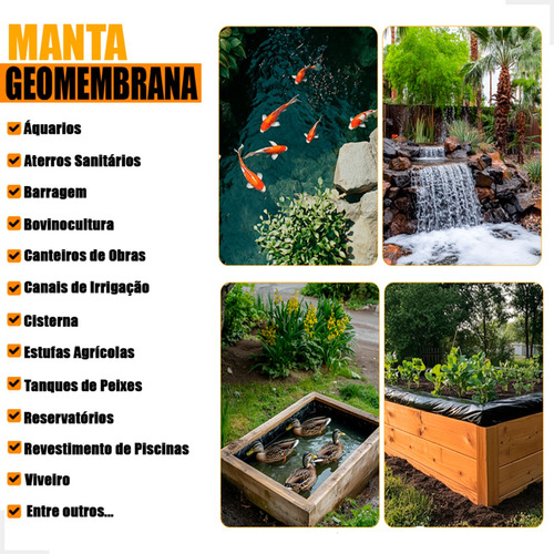 Lona Manta Geomembrana Tanque Peixes Cisterna Viveiro 15x15