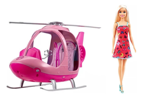 Helicoptero + Muñeca Barbie Original Combo Lelab
