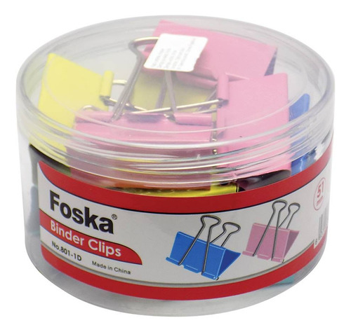 12 Clips De Carpeta De Colores De 51 Mm