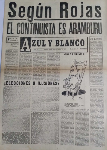 Azul Y Blanco 15/10/57 Segun Rojas El Continuistaes Aramburu