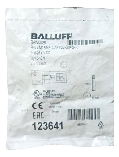 Balluff Baw0026 Sensor Proximidad Análoga,