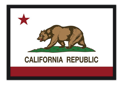 Quadro 34x49cm Bandeira California Republica - 93