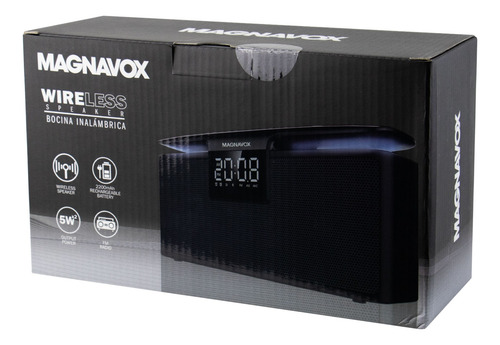 Reloj Despertador Magnavox (philips) Mcr5111/m0 Con Radio Fm Negro