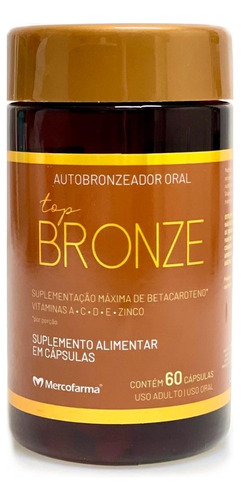 Top Bronze Autobronzeador Oral 60 Cápsulas Bronzeador