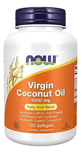 Ahora Suplementos, Aceite De Coco Virgen 1000 Mg, Prensado E