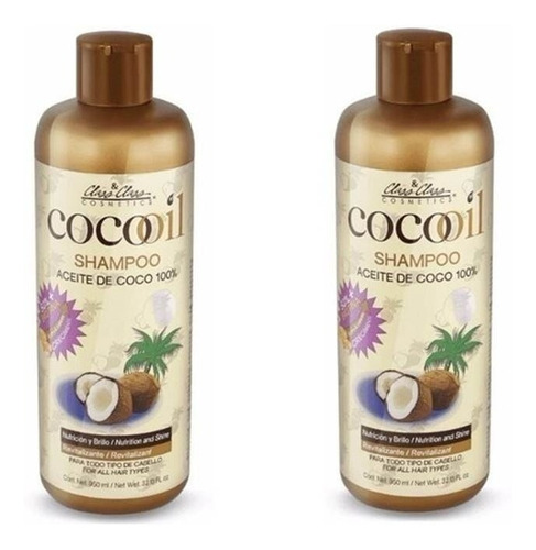 Shampoo Con  Aceite De Coco   2 Piezas