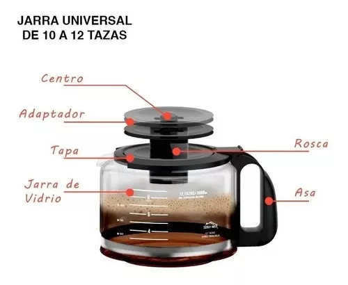Jarra Universal Para Cafetera 10 a 12 Tazas