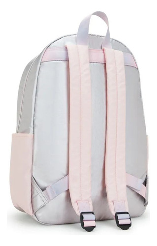 Mochila Linda Kipling Haydar Ice Metal Bl Metalizada Cor Prata Desenho Do Tecido Lisa