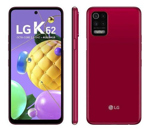Smartphone LG K62 4g Tela 6,6 64gb 4gb Ram Vermelho