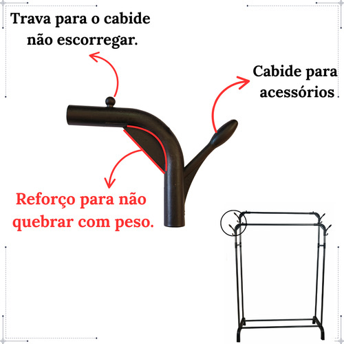 Arara Closet Duplo Com Sapateira De Metal Organizador Roupas