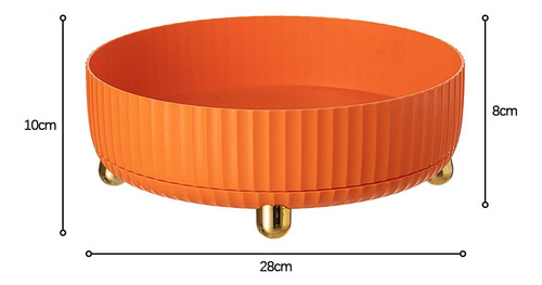 Bandeja De Almacenamiento Giratoria Redonda 360 ° Naranja