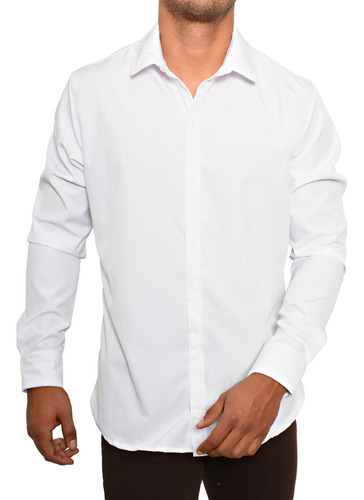 Camisa Anti Arrugas Manga Larga Blanca Moller