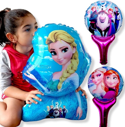 Set 3 Globos Disney Dia Del Niño Frozen Elsa Cumpleaños 