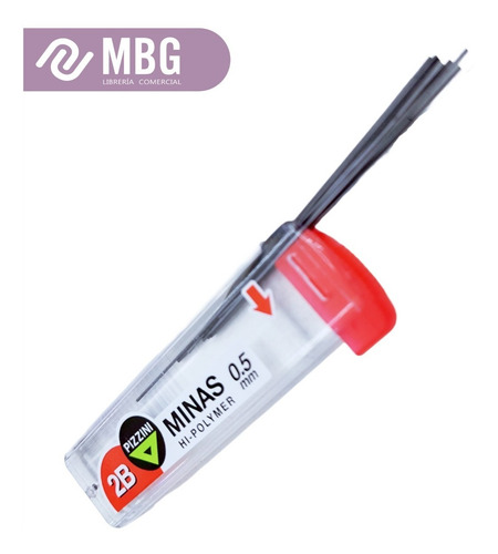 Imagen 2 de 7 de Mina Pizzini 0.5mm 2 B Tubo Por 12unidades