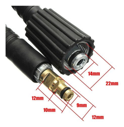 Hooyax Manguera De Limpieza A Chorro De Alta Presión De 10 M. Manguera De Alta Presión Universal M22-14 Para Lavado De Autos, Resistente A Explosiones, 5800psi, Resistente Al Calor Y A La Abrasión