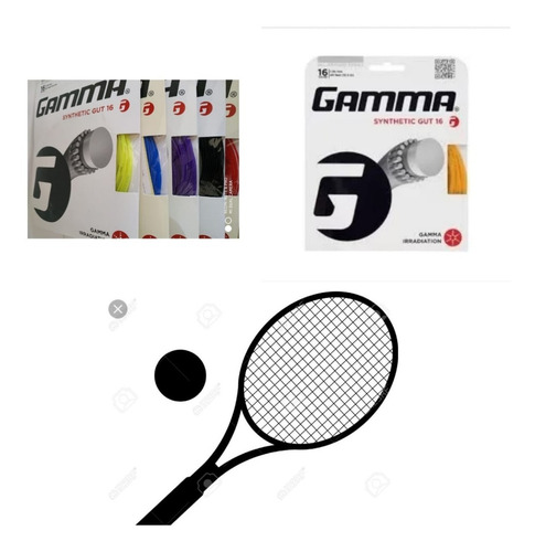 Kit Com 5 Cordas Para Raquete Gamma 16 1.30mm 12.2mt