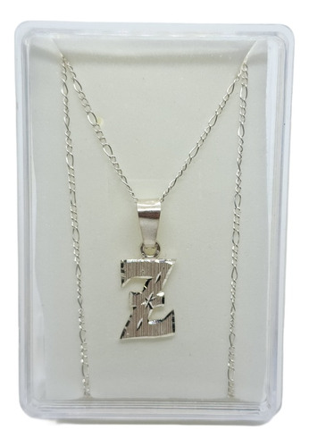 Collar De Letra Z De Plata 925 Diamantada +estuche Cd39