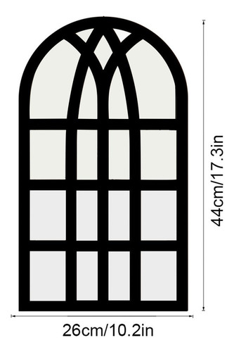 . Espejo De Ventana Redondo Para Decoración Del Hogar Negro