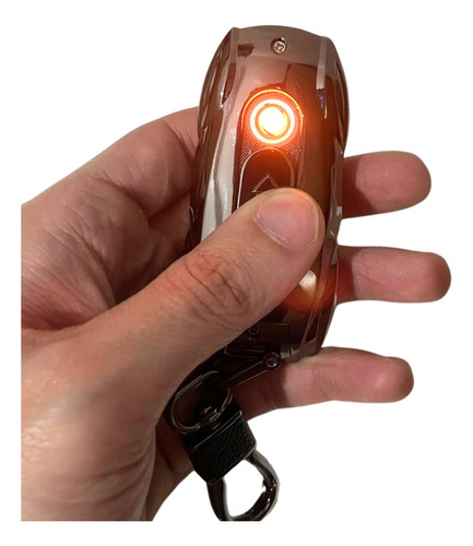 Isqueiro Plasma Elétrico Recarregável Carro Com Led Chaveiro