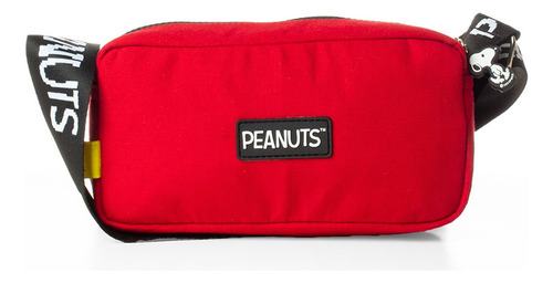 Crossbody Snoopy Rojo Bolso Unisex Peanuts Original Rojo Lisa Níquel Negro