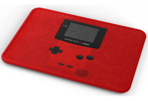 Tapete Nintendo Genboy Color Rojo Baño Lavable 40x60cm