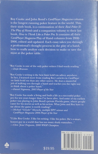 Livro How To Play Like A Poker Pro Roy Cookie & John Bond