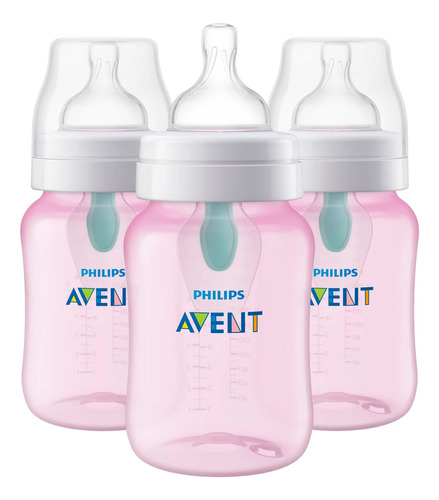 Teteros X3 Philips Avent + Válvula Anticolico Recién Nacido