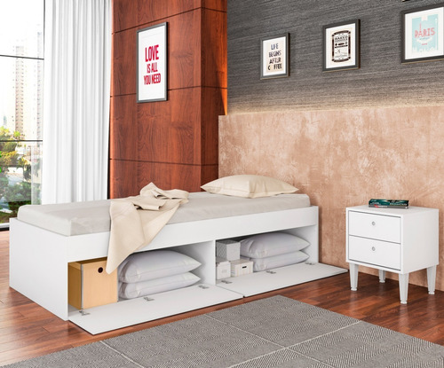 Cama 1 Plaza Con 4 Puertas Latino Blanco
