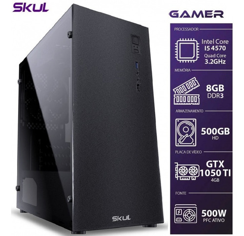 Imagem 1 de 10 de Pc Gamer- I5 4570 3.2ghz 8gb Ddr3 Hd 500gb Gtx 1050 4gb